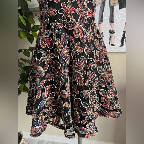 NWT The Clothing Company Womens Embroidered Mesh Skater Dress Size Medium - Picture 3 of 9